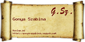 Gonya Szabina névjegykártya